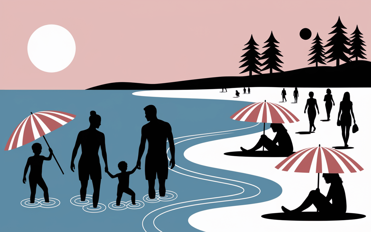 Famille activités plage de l'Estagnol sable eau peu profonde