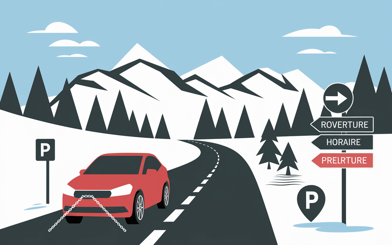 Accès mont serein route montagne voiture parking horaires