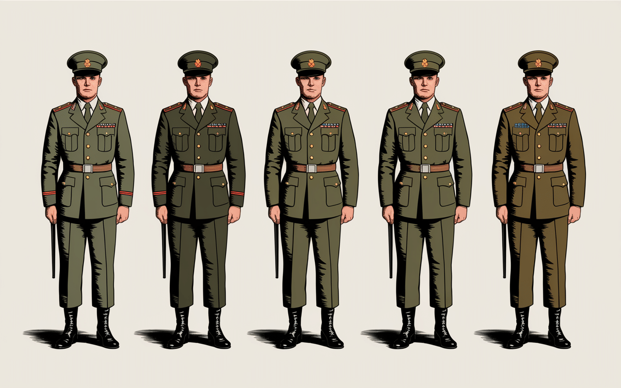 Évolution kaki couleur uniformes