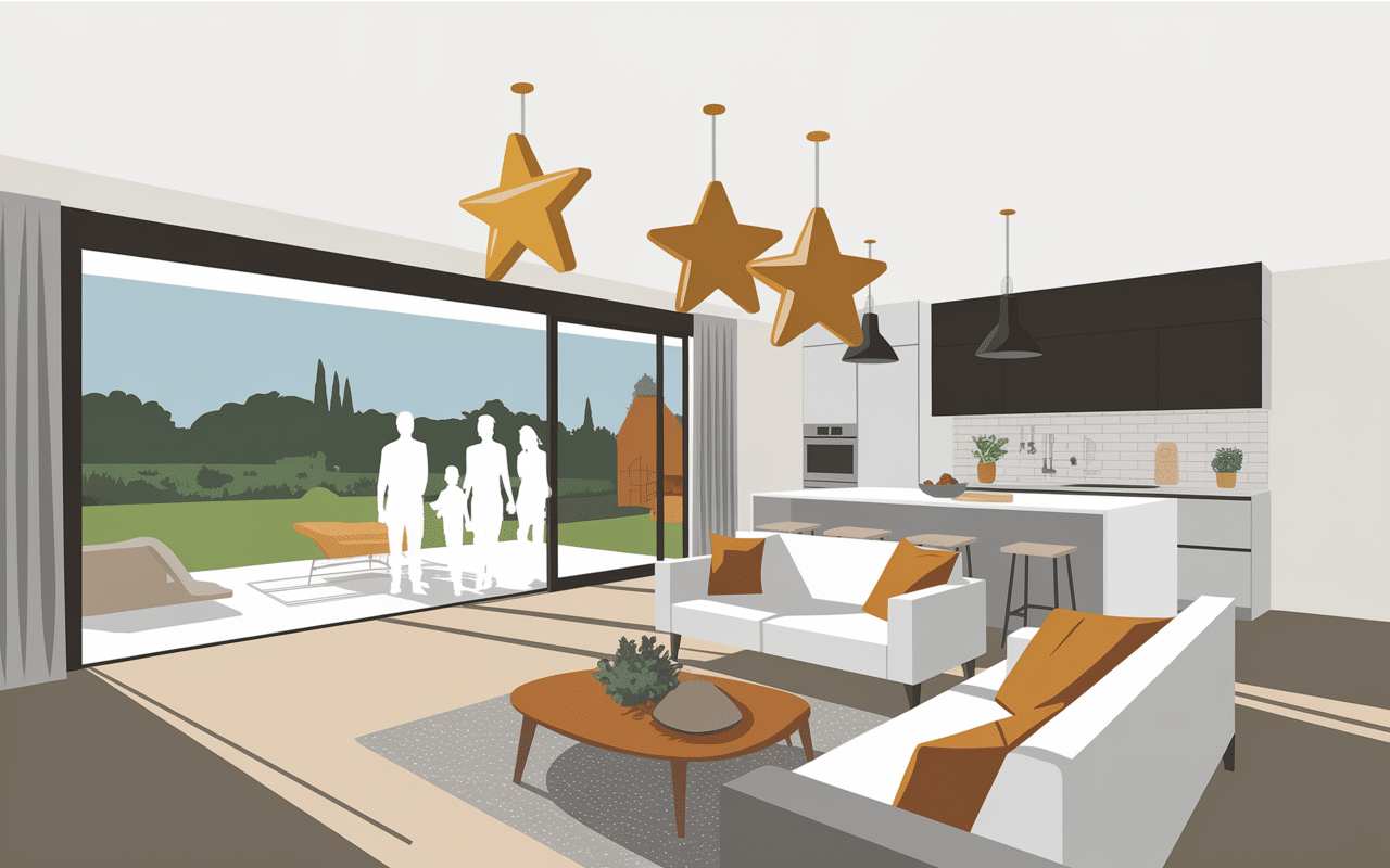 Intérieur villa madame vacances avec famille et étoiles satisfaction