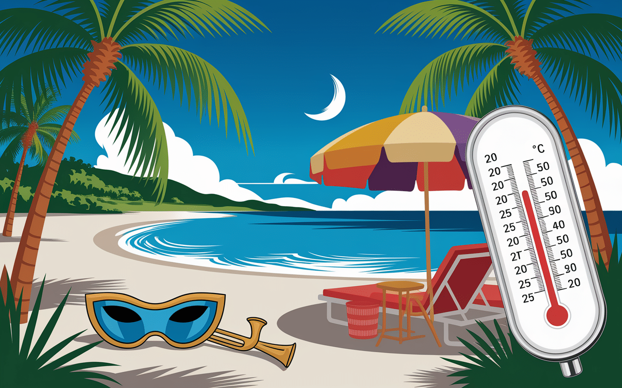 Plage tropicale octobre