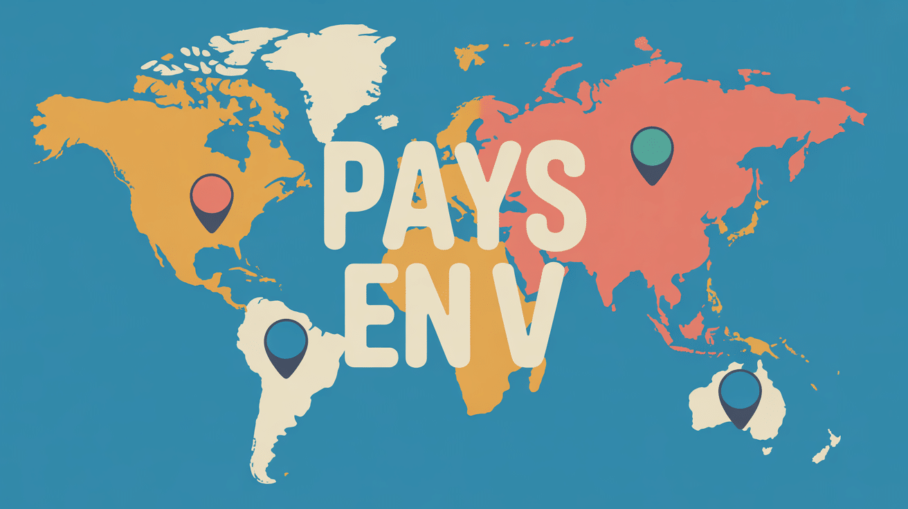 mappemonde pays en v quatre continents points colorés