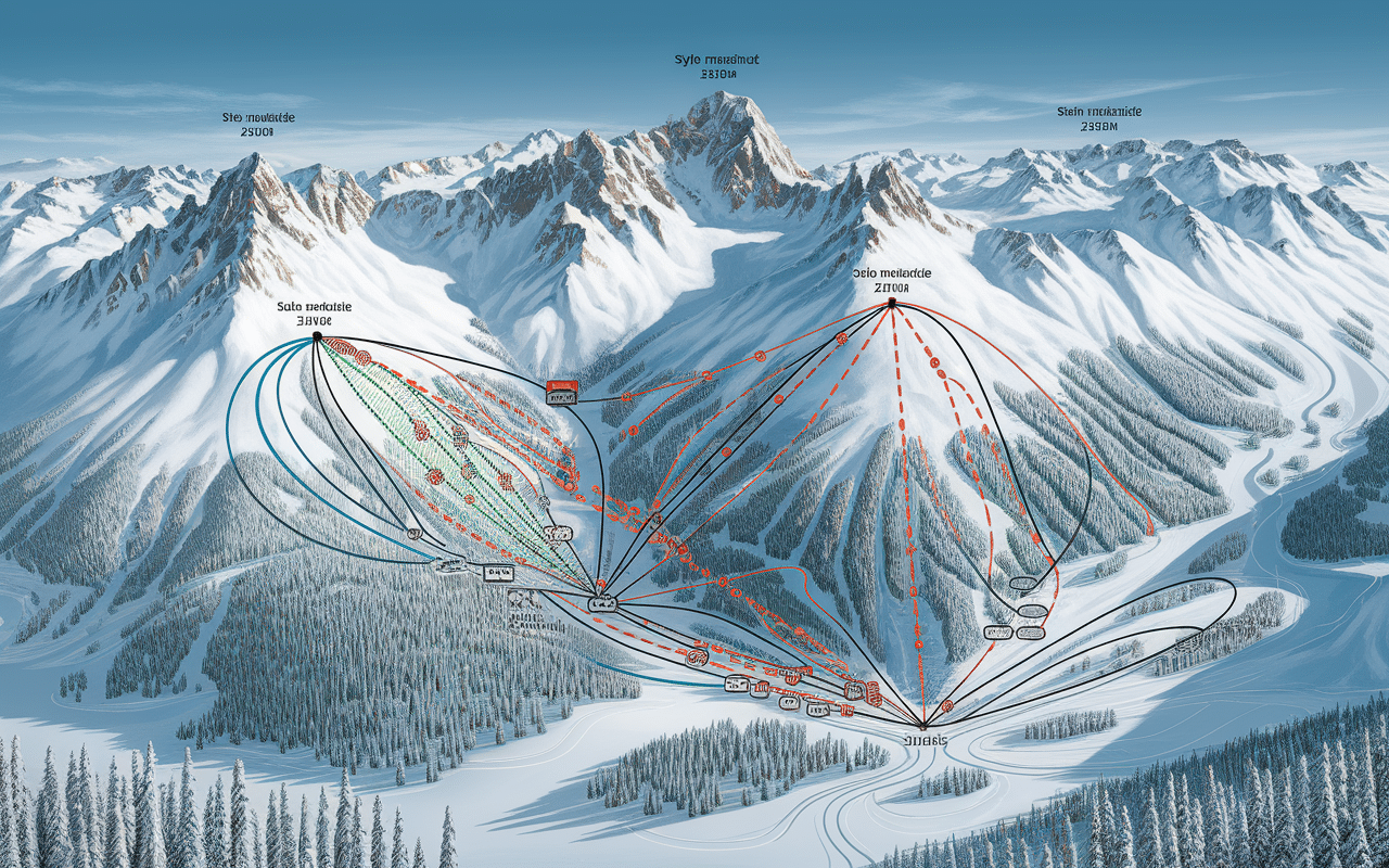 Plan des pistes skiables aux Carroz d'Araches dans le Grand Massif