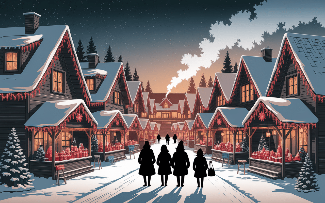 Village traditionnel de Noël en France