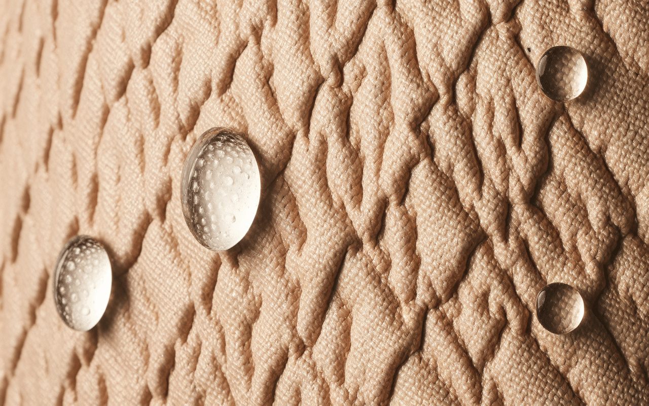 Texture veloutée daim avec gouttes d'eau