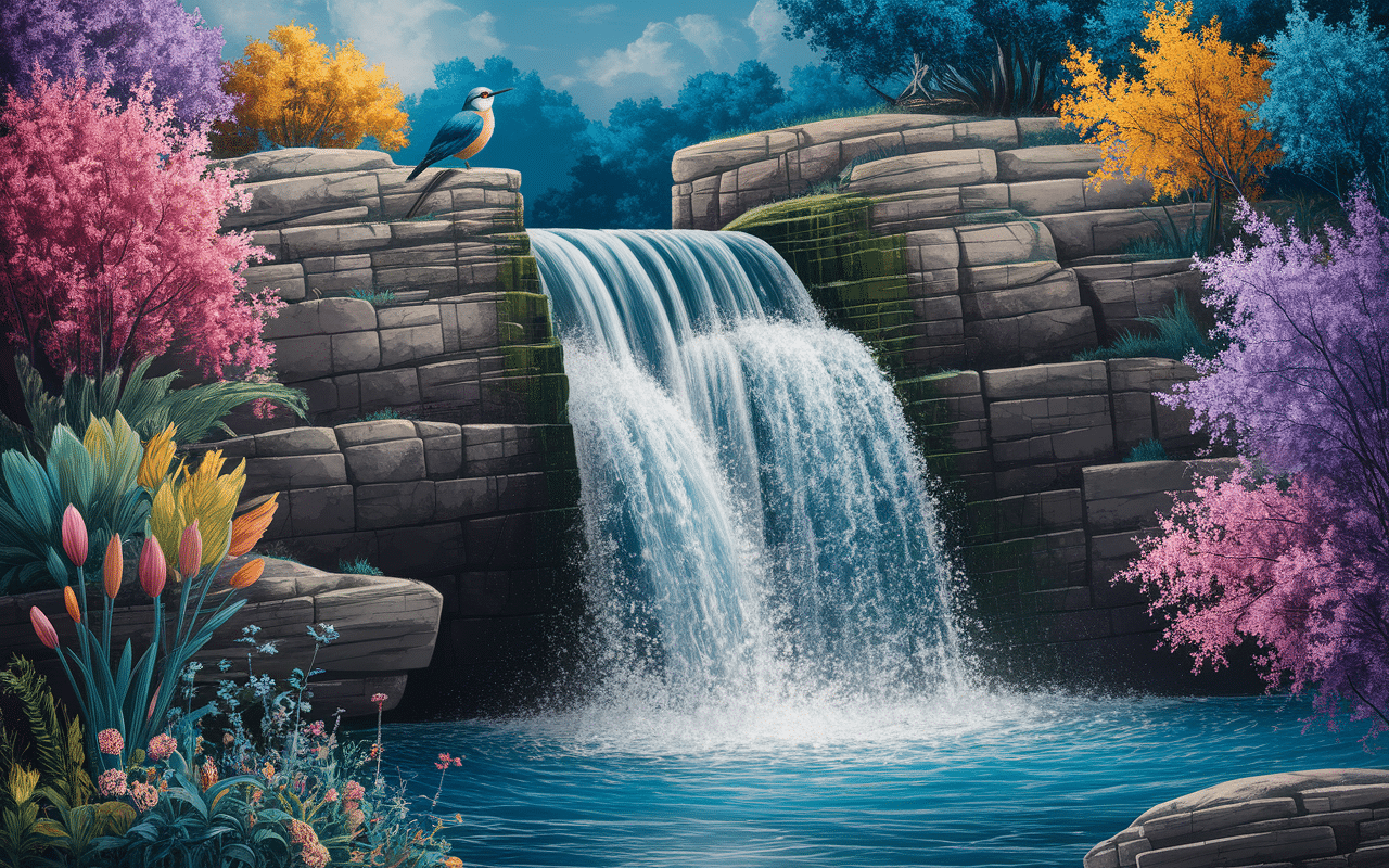 courbe de la cascade la parabole avec biodiversité