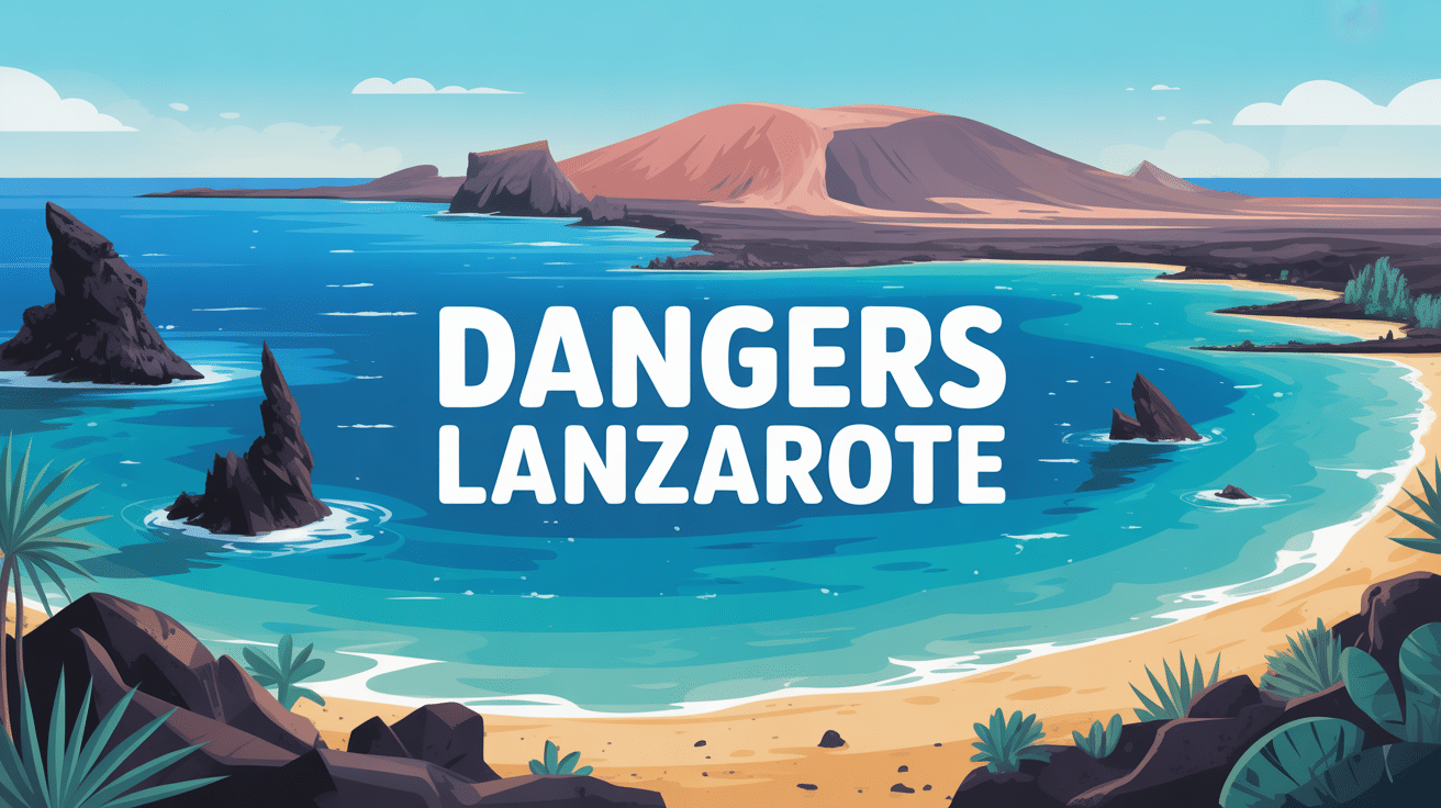 Vue panoramique danger Lanzarote île volcanique