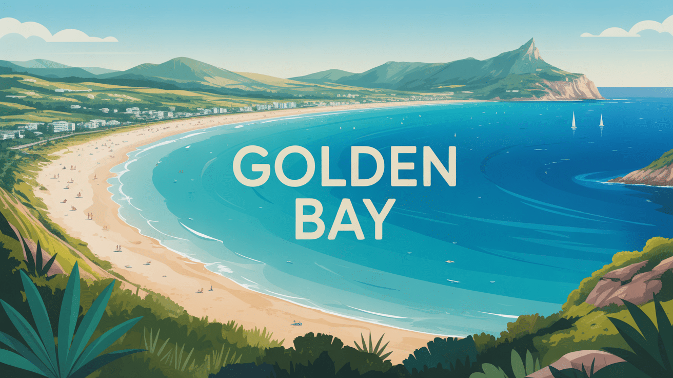 Panorama plage golden bay baies dorées