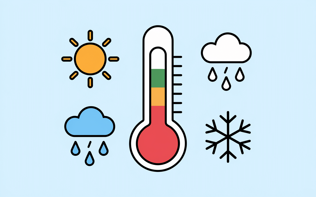 icônes saisons meteo sicile thermomètre