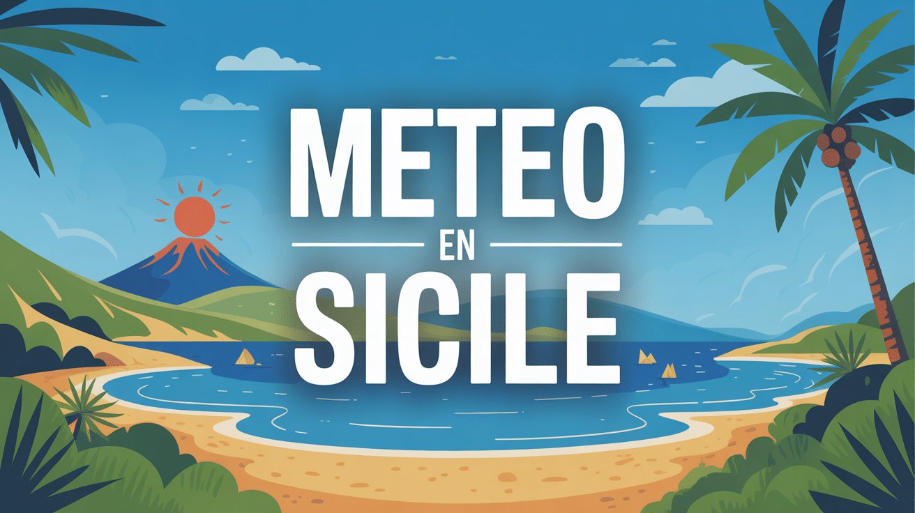 illustration meteo sicile plage volcan collines