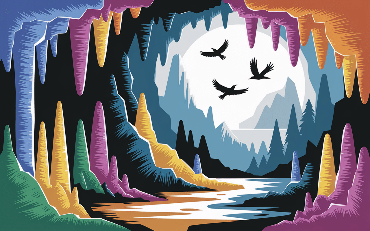 Formations géologiques chauves-souris grotte de la balme