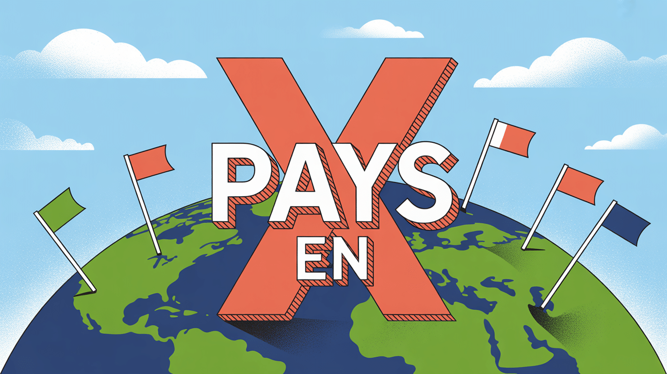 Globe illustré pays en x avec grande lettre x barrée