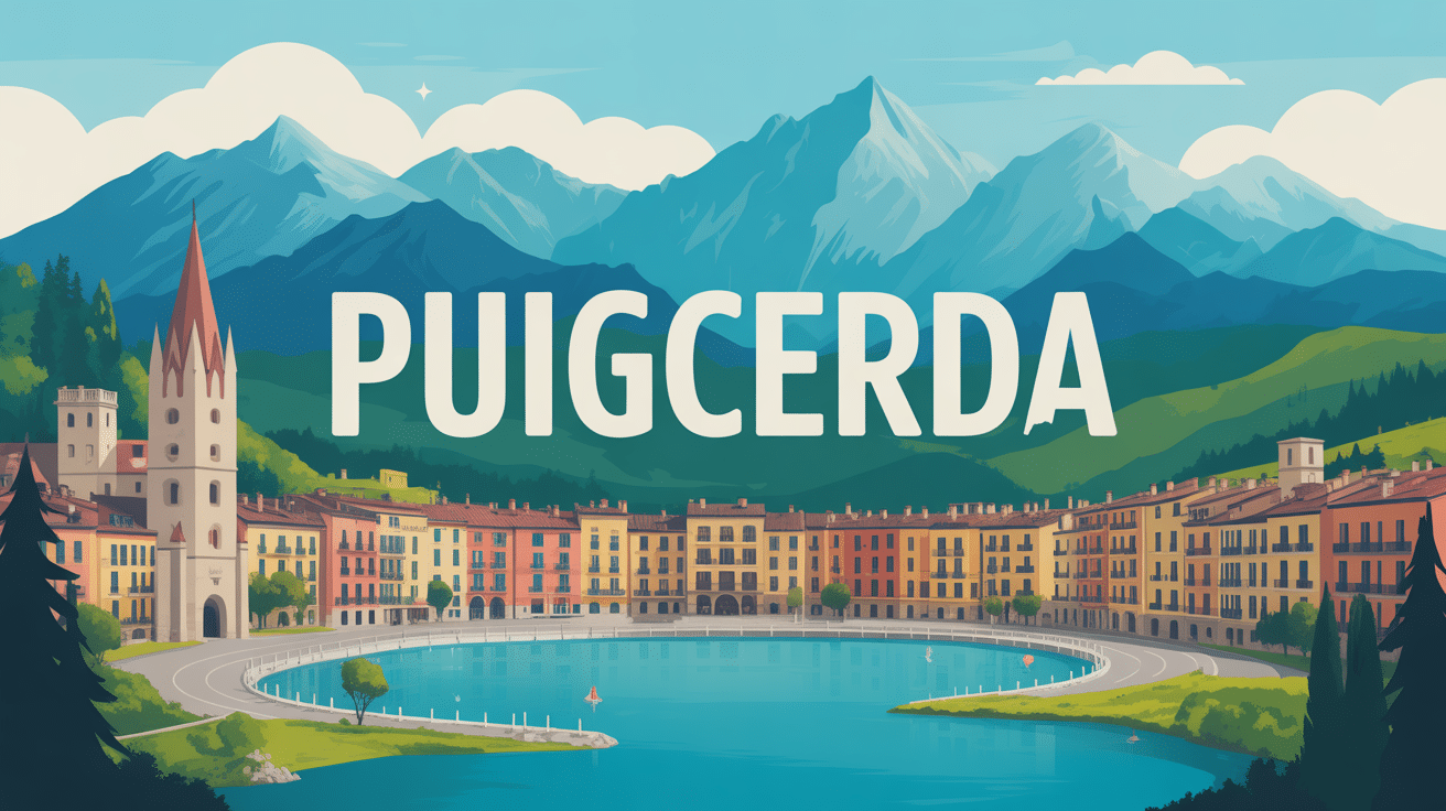 Vue panoramique de Puigcerda lac pyrénées