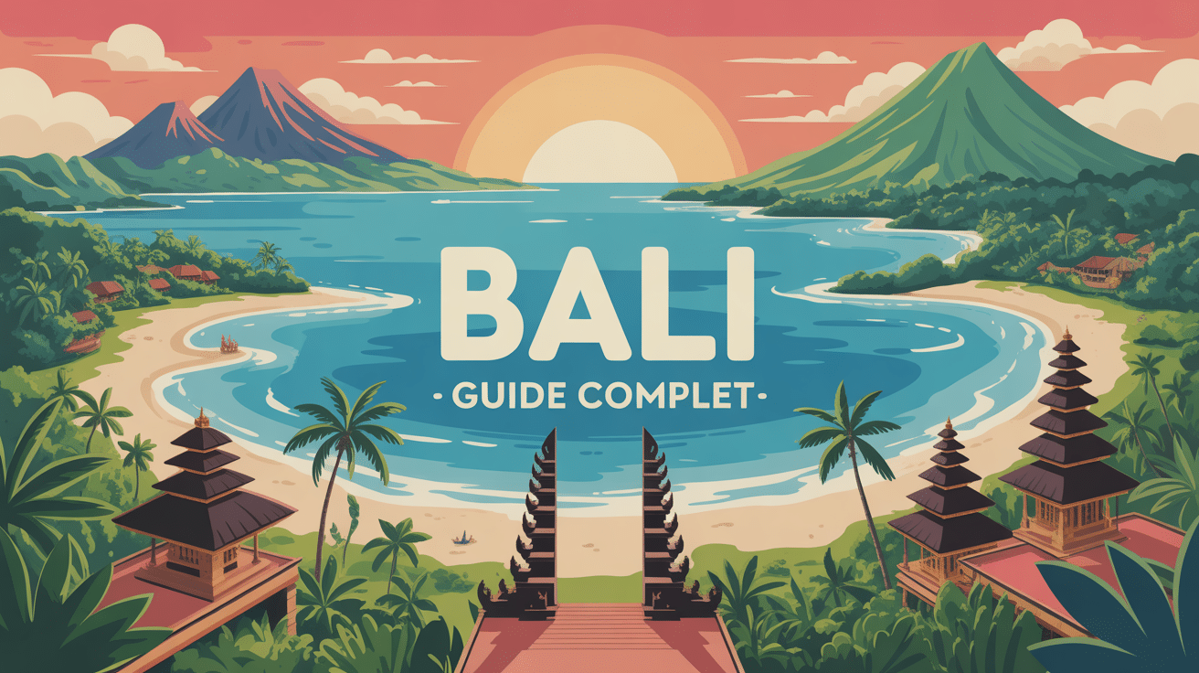 que faire a bali illustration ile temples plages