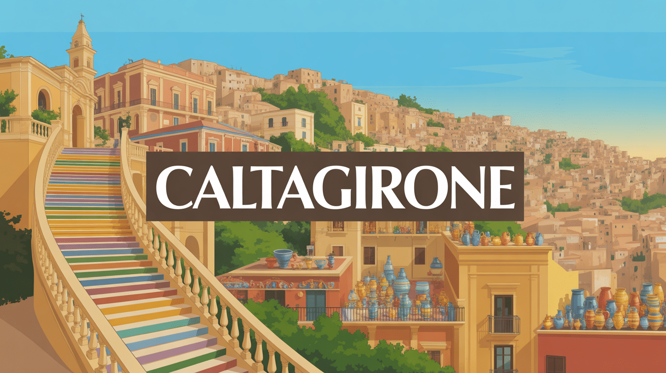 vue panoramique caltagirone escalier céramique baroque