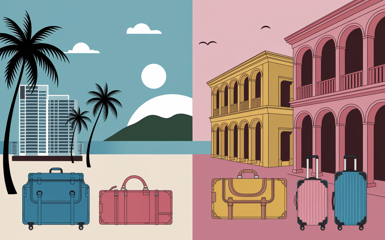 Quartiers Bocagrande et vieille ville à Cartagena Colombia