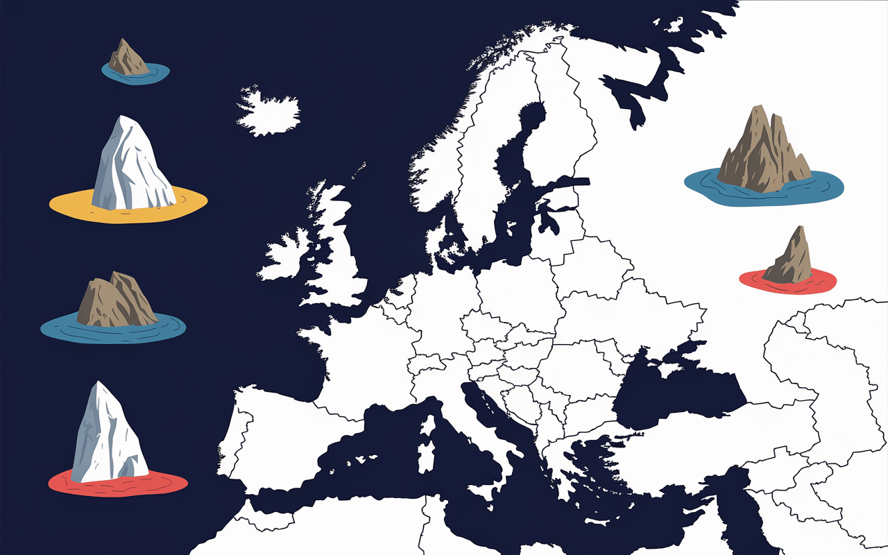 localisation plages de galets sur carte Europe