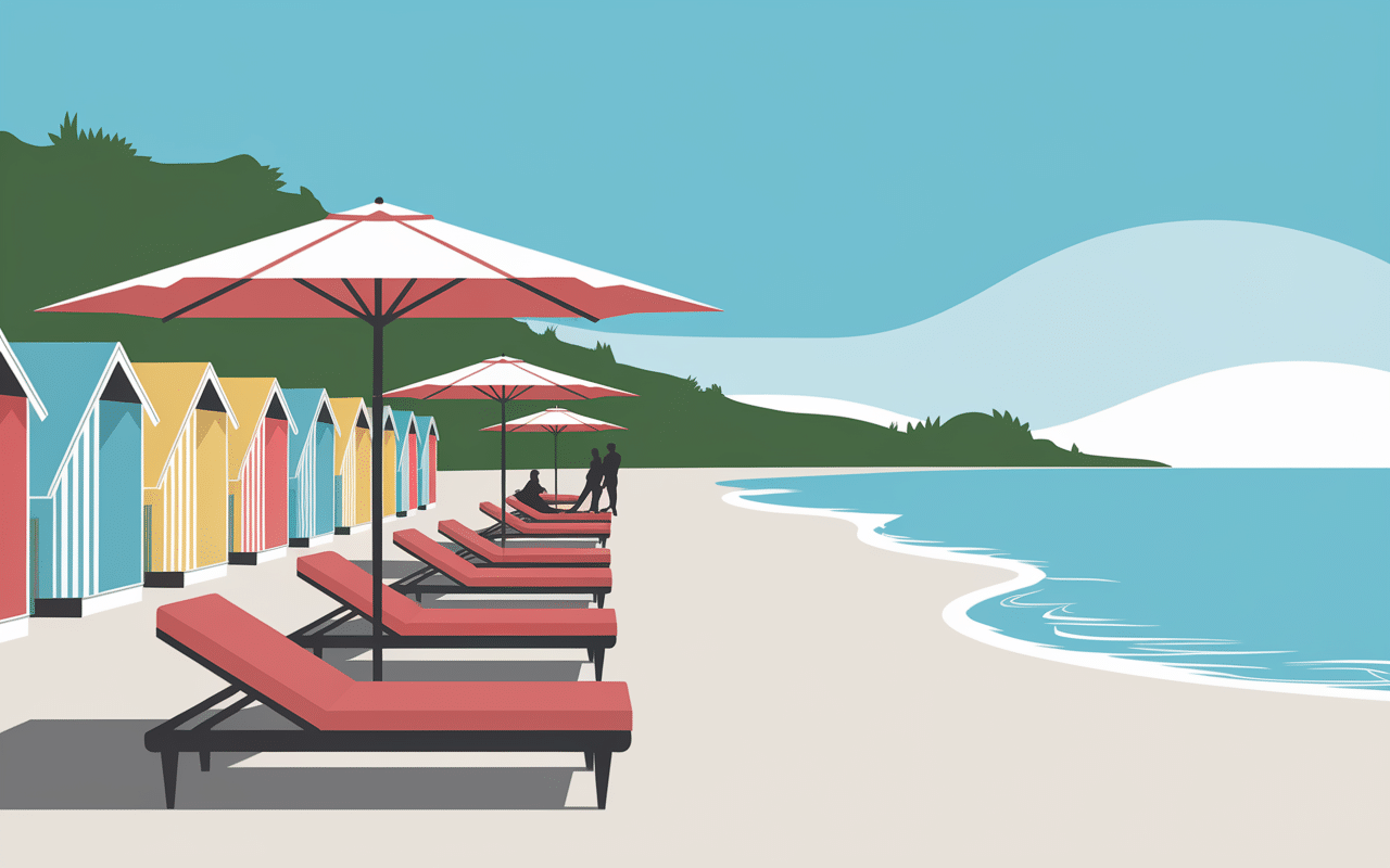 plage sophistiquée forte dei marmi cabines colorées