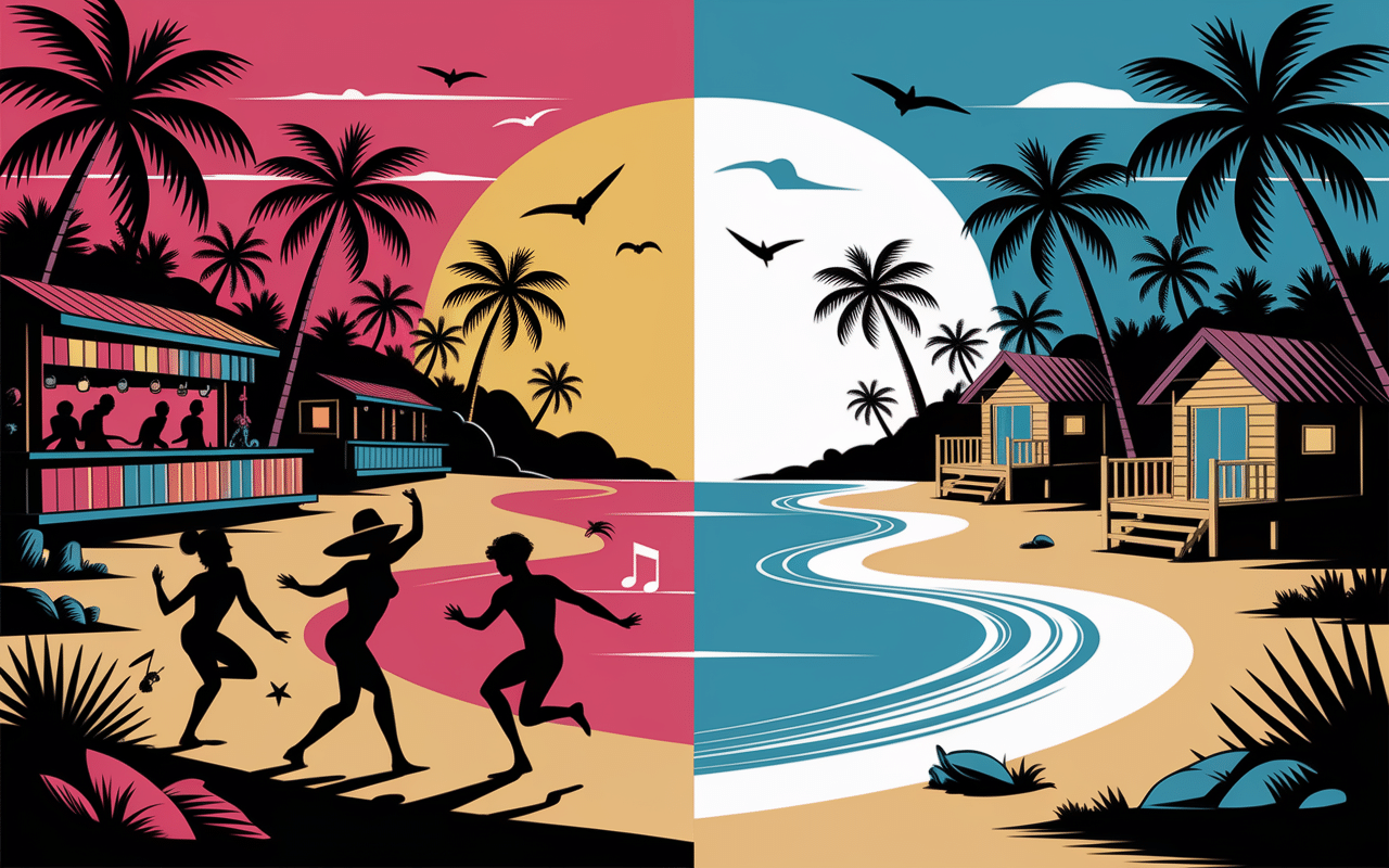 gili air gili trawangan comparaison plages animées paisibles