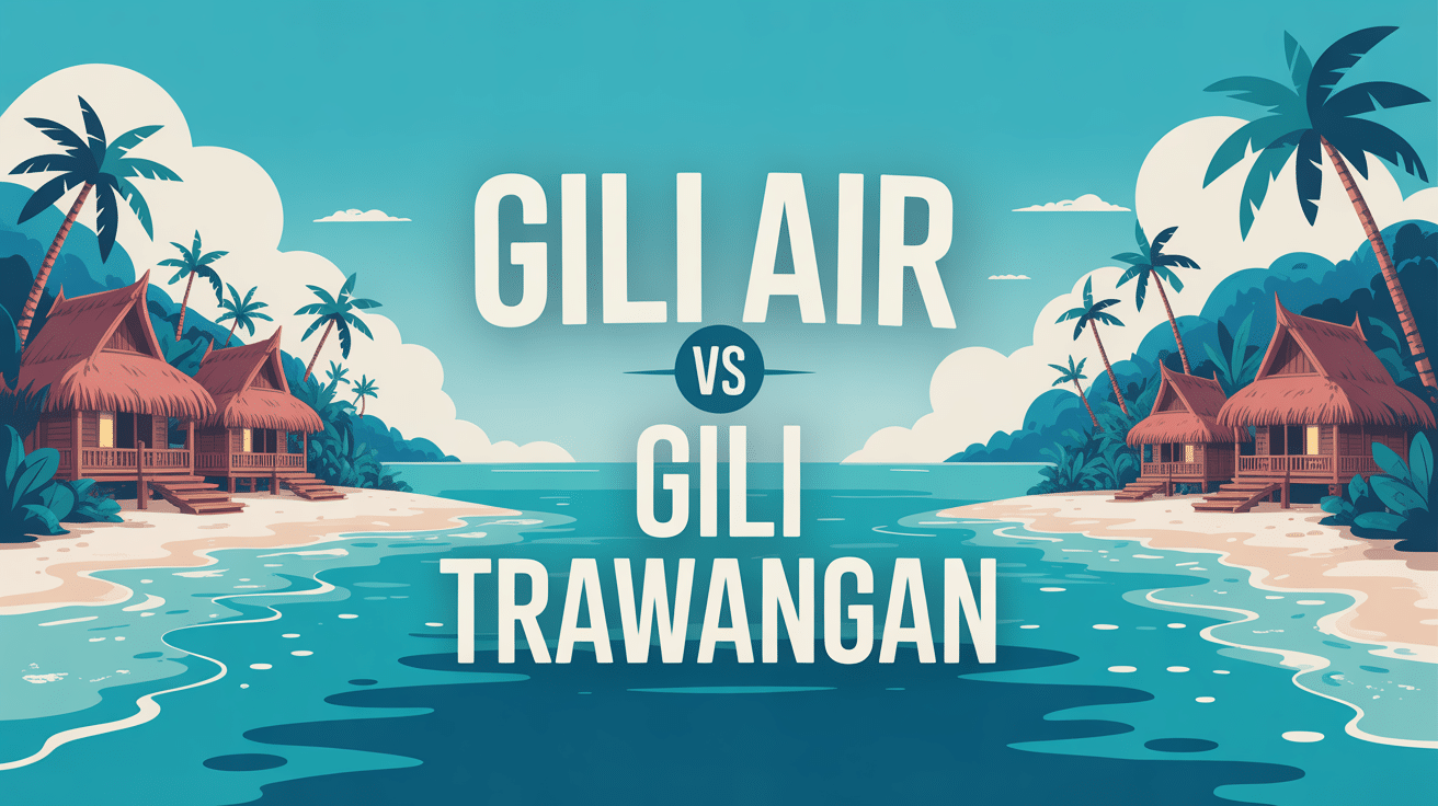 gili air gili trawangan vue îles atmosphères contrastées