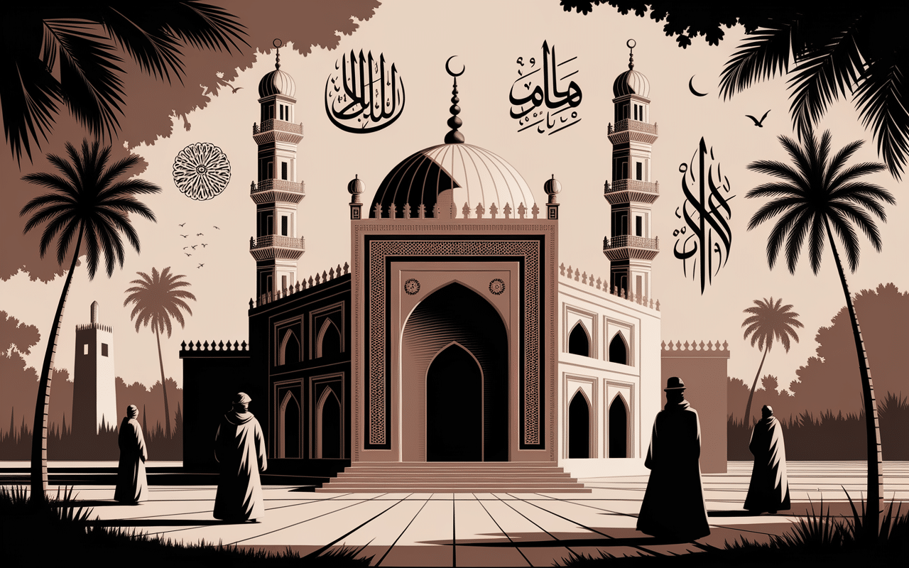 madīnah illustration silhouettes mosquée ancienne