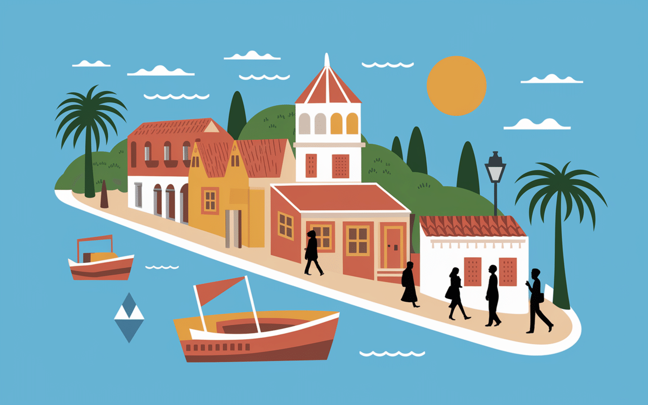 Carte stylisée malta san pawl il baħar ambiance quartier