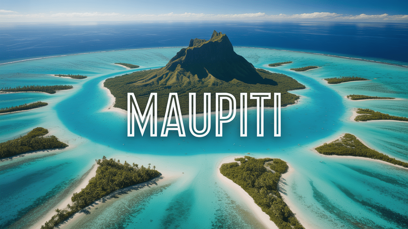 vue aérienne de maupiti île lagon motu