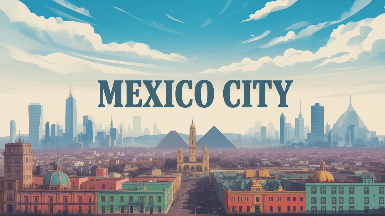 mexico city ciudad skyline métropole moderne et ancienne