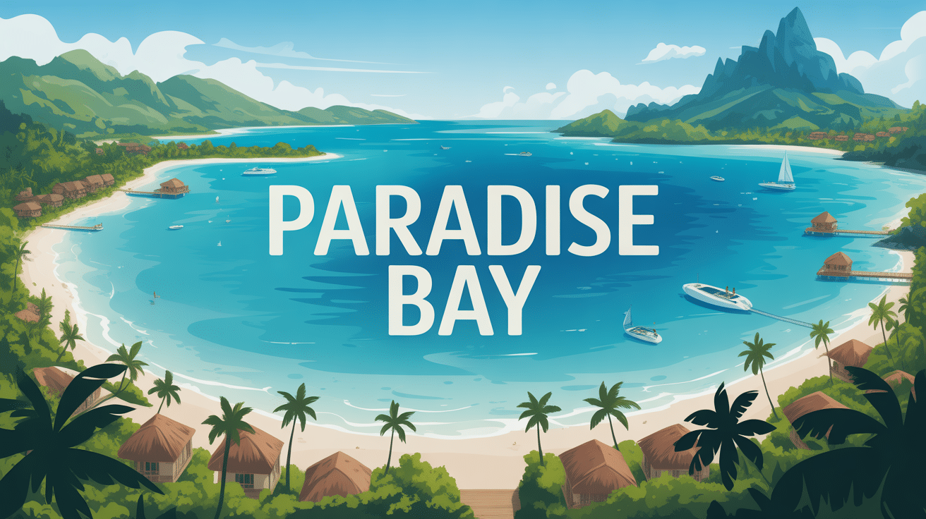 vue aerienne paradise bay plage turquoise