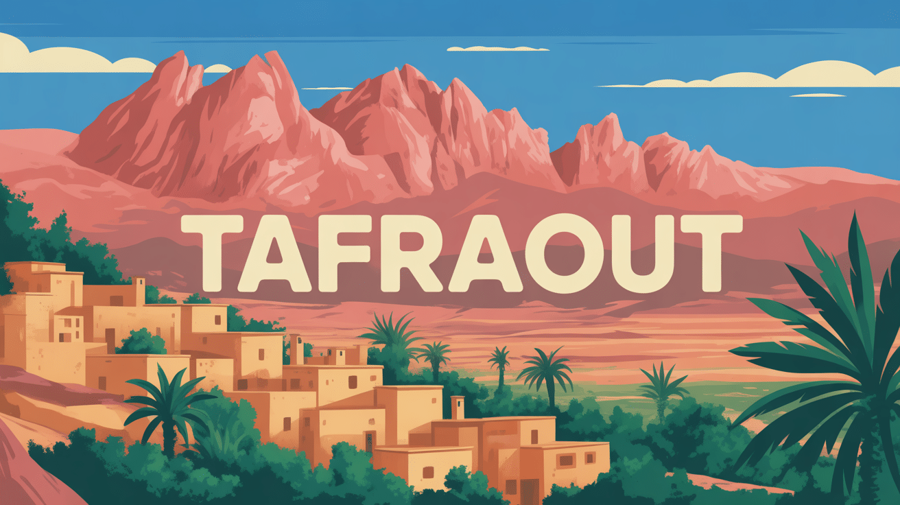 Tafraout vue panoramique montagnes roses