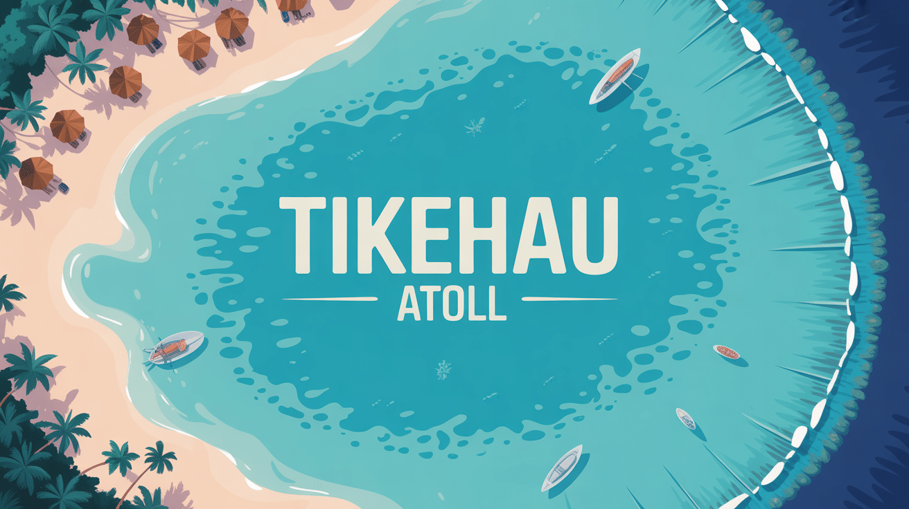 vue aérienne tikehau atoll lagon turquoise