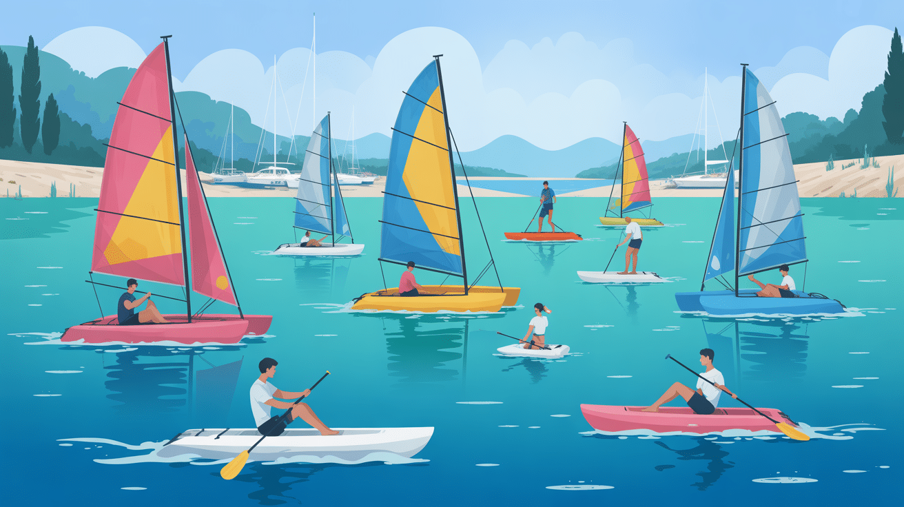 sports nautiques lac de la ganguise catamaran paddle