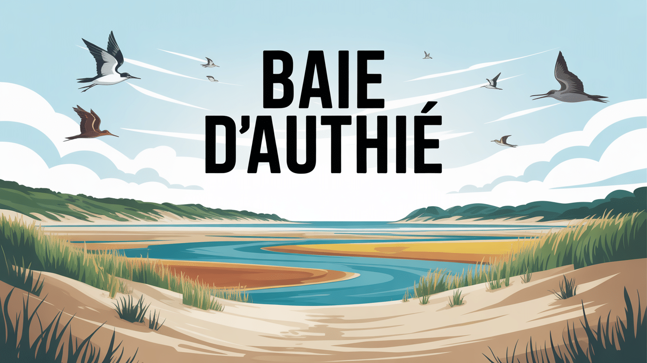 Vue panoramique baie d'authie dunes marais oiseaux