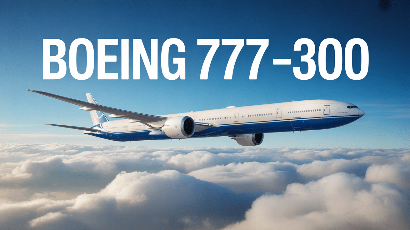 Boeing 777-300 survole nuages en vue dynamique