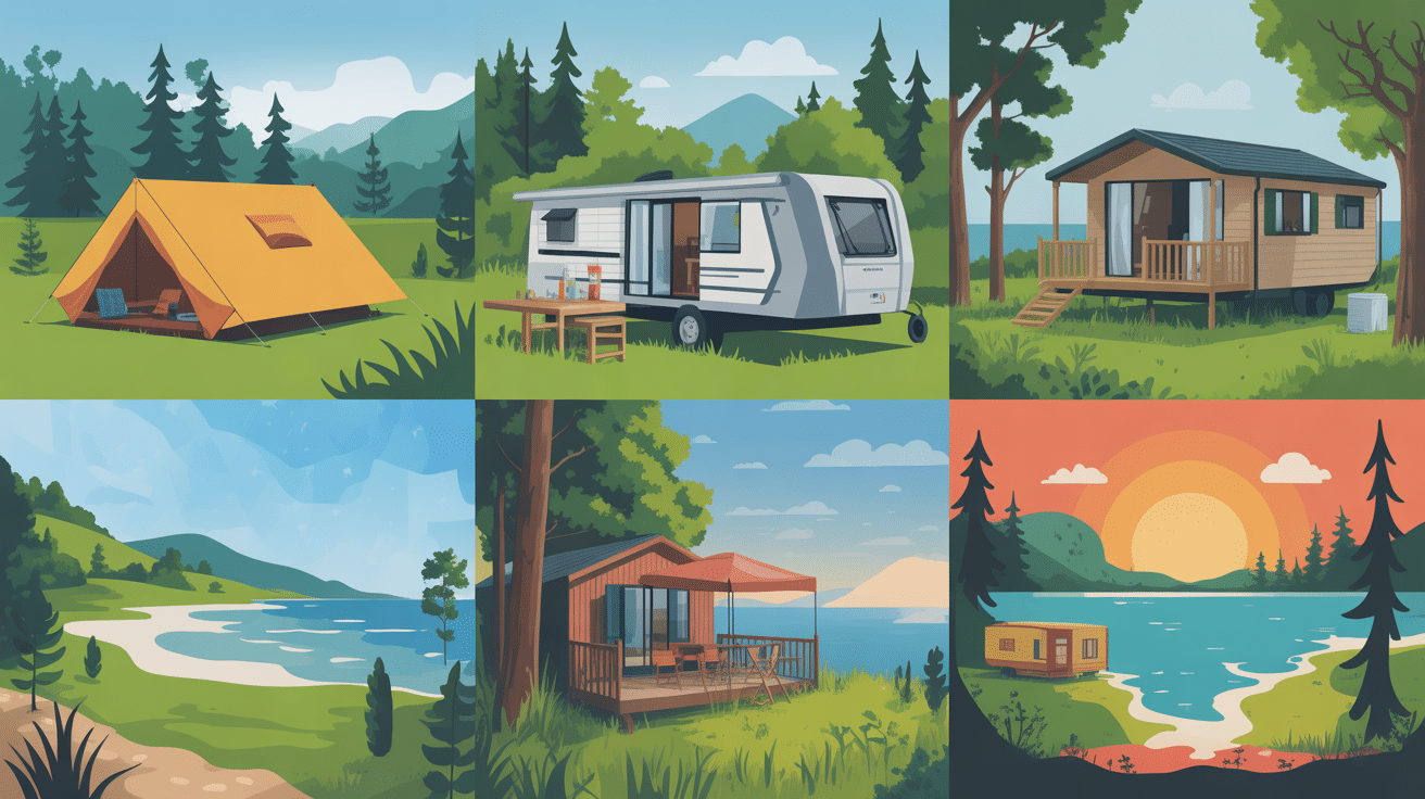 différents hébergements sur campings com