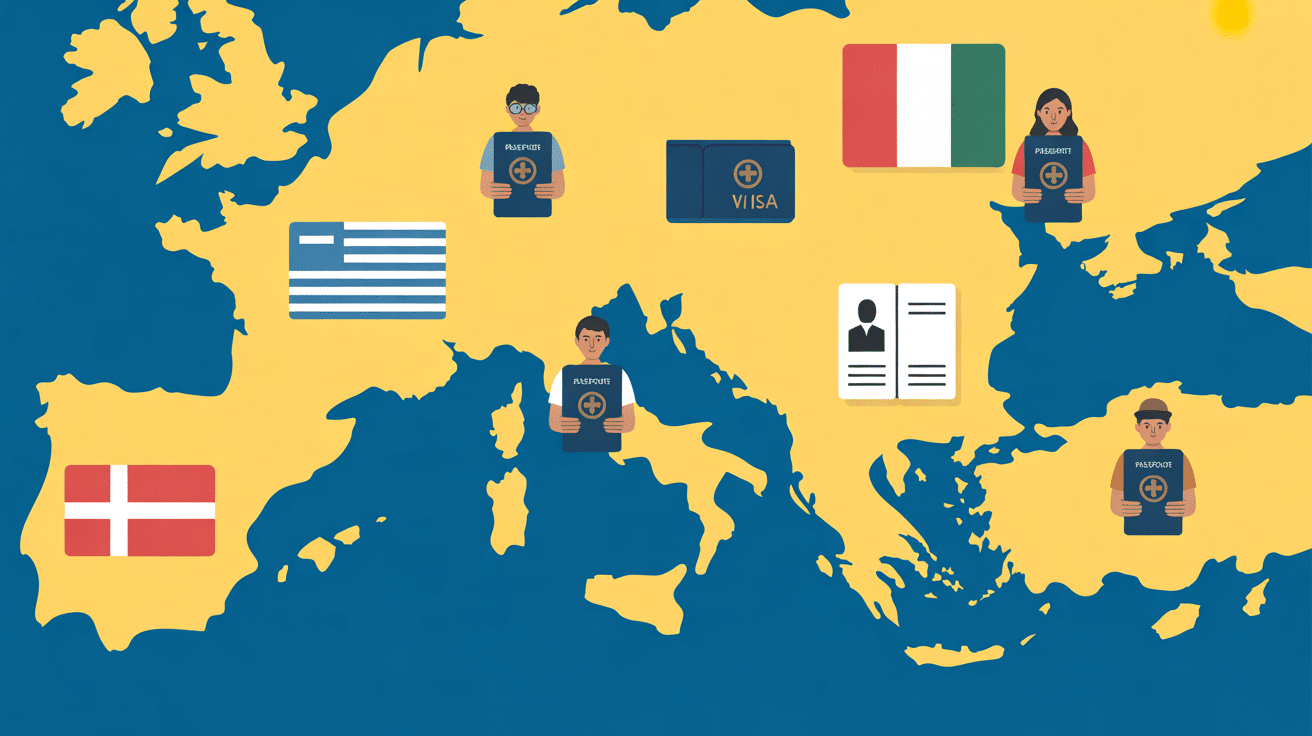 Carte drapeaux symboles visa destination Med visas