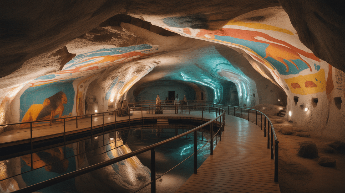 grotte chauvet 2 interieur visiteurs art parietal