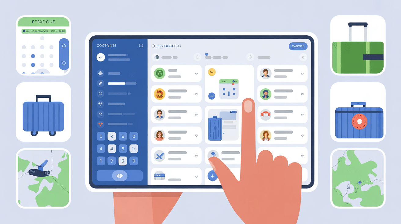 interface tableau bord lmac voyage digital organisée