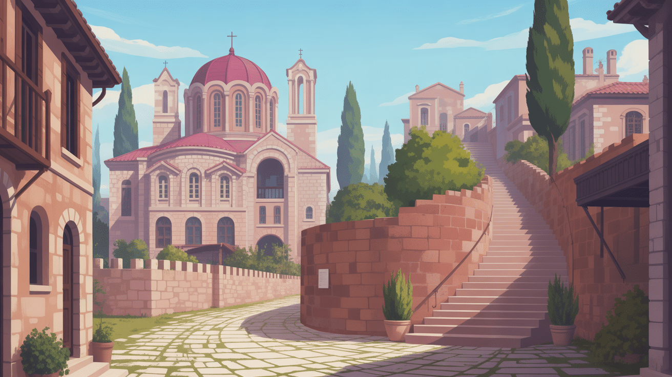 Ruelles medievales et eglise byzantine de monemvasia