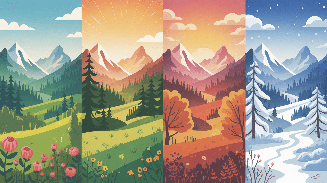 Paysages monte cinto quatre saisons