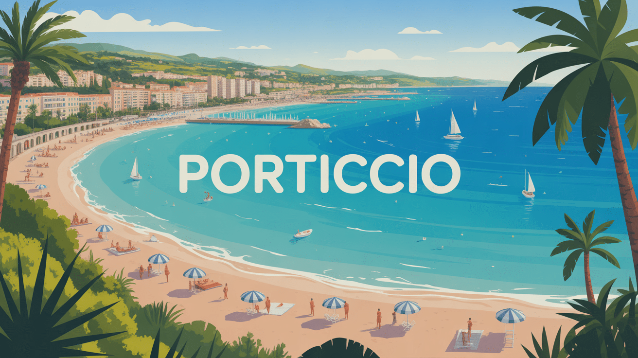 Panorama de Porticcio plages sable et golfe