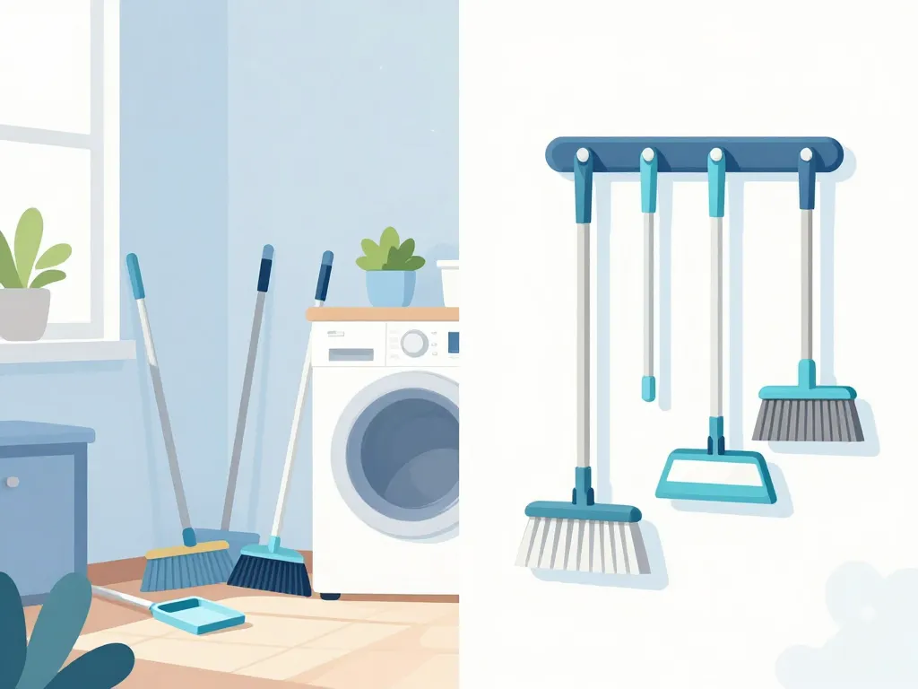 accroche balai mural gain de place buanderie