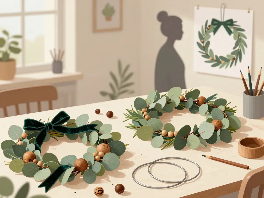 matières créatives pour couronne de noel originale