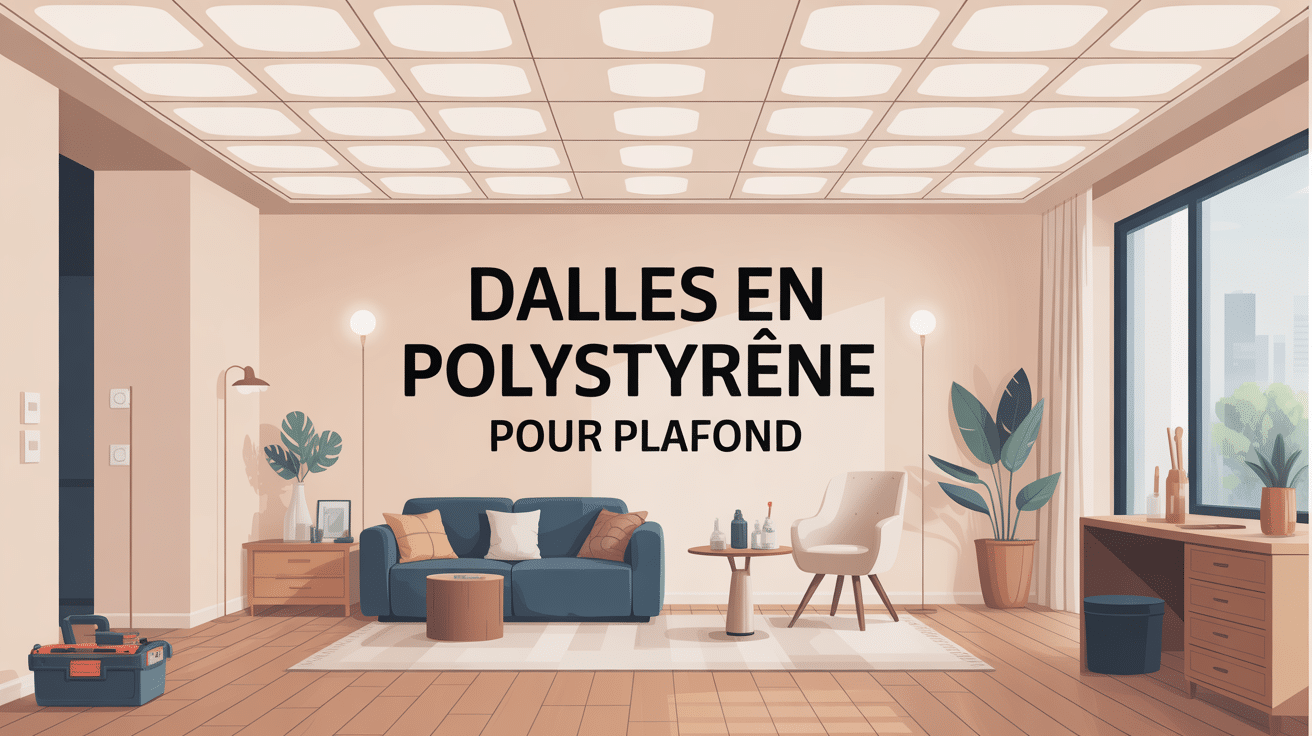 plafond décoré avec dalles en polystyrène pour plafond, pièce lumineuse