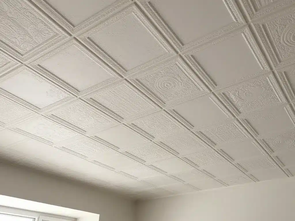 différents types de dalles en polystyrène pour plafond sur plafond abîmé