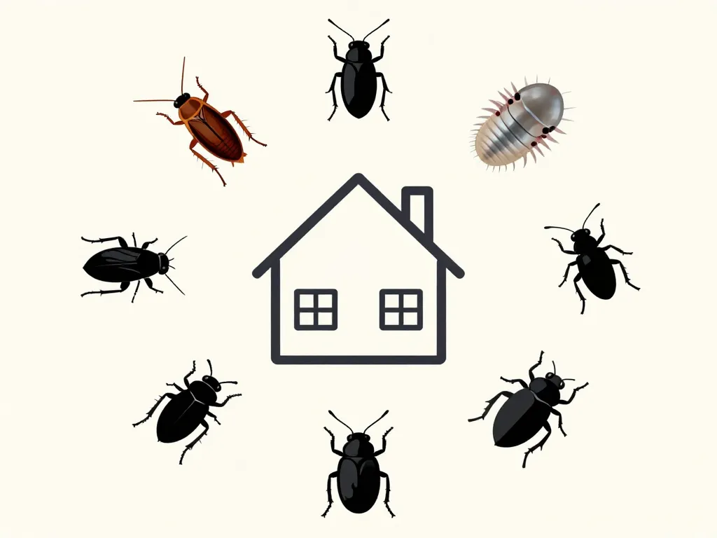 Diagramme concept insecte noir maison pour reconnaissance