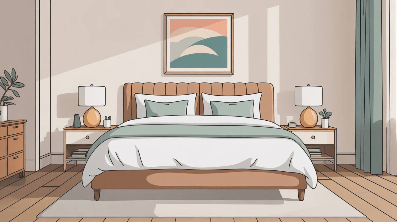 lidl surmatelas chauffant dans une chambre moderne, ambiance chaleureuse