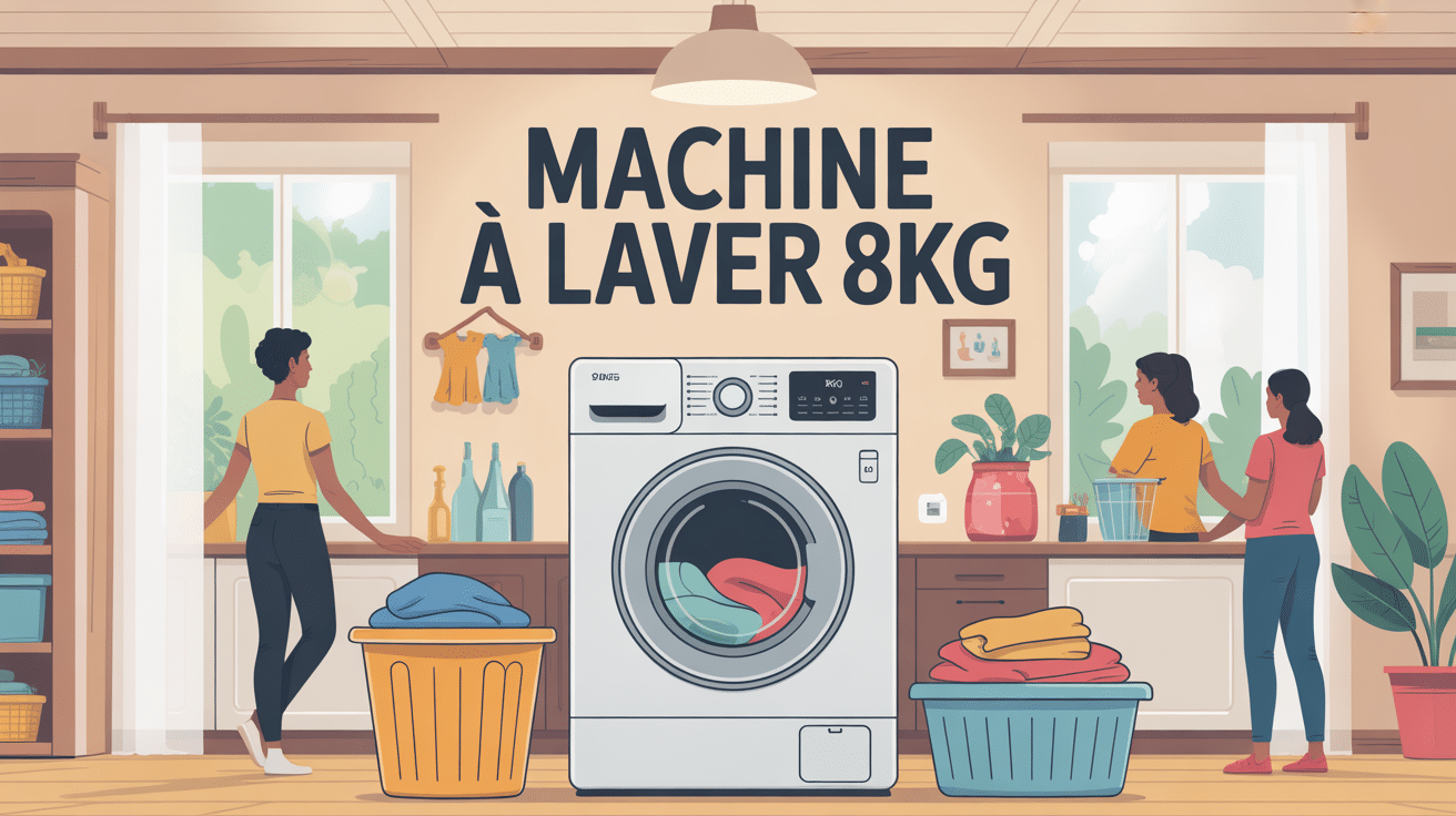 machine à laver 8kg dans un foyer familial chaleureux