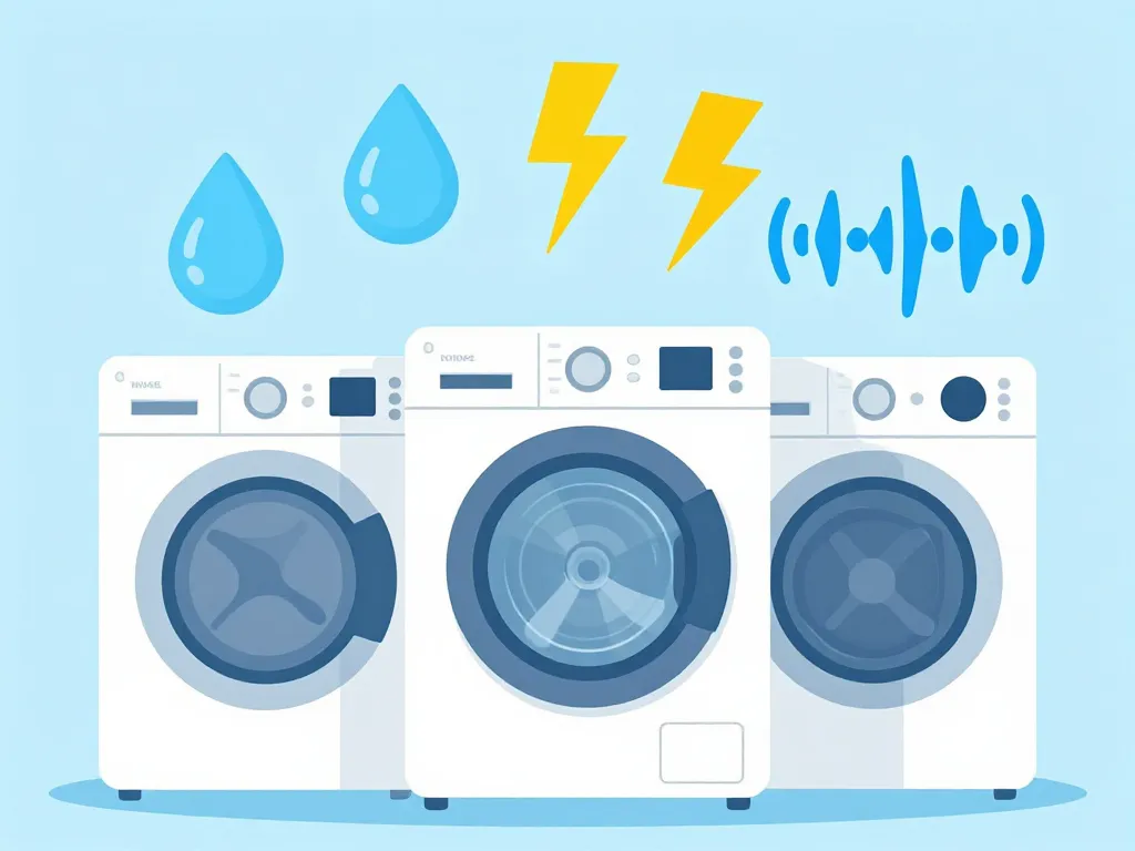 schéma critères techniques machine à laver 8kg énergie eau essorage bruit