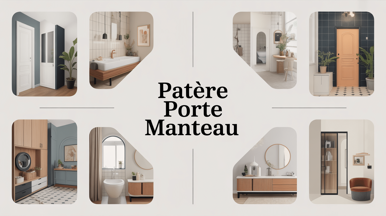 Illustration patère porte manteau dans différents intérieurs design